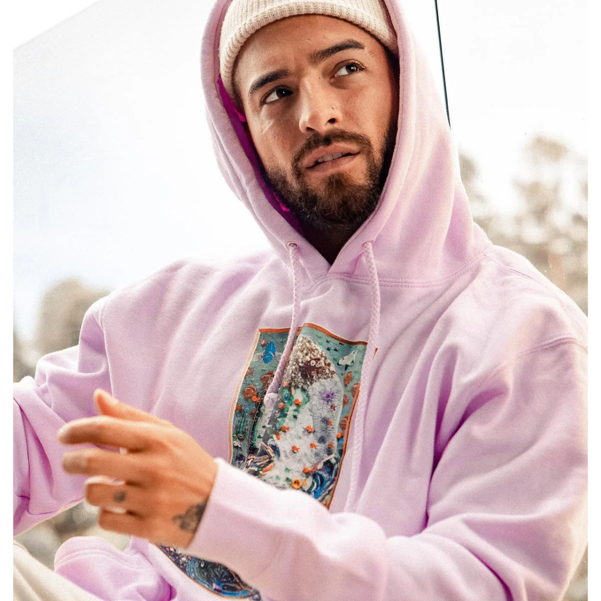 Maluma - #7DJ Portrait Pink Hoodie - Image 3