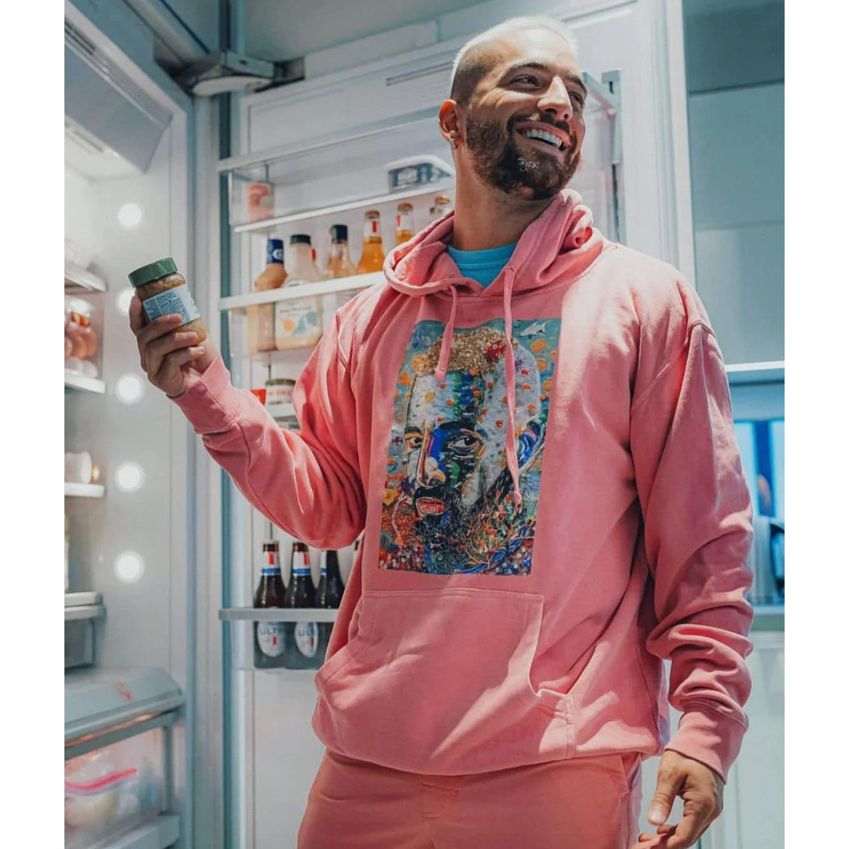Maluma - #7DJ Portrait Pink Hoodie - Image 6