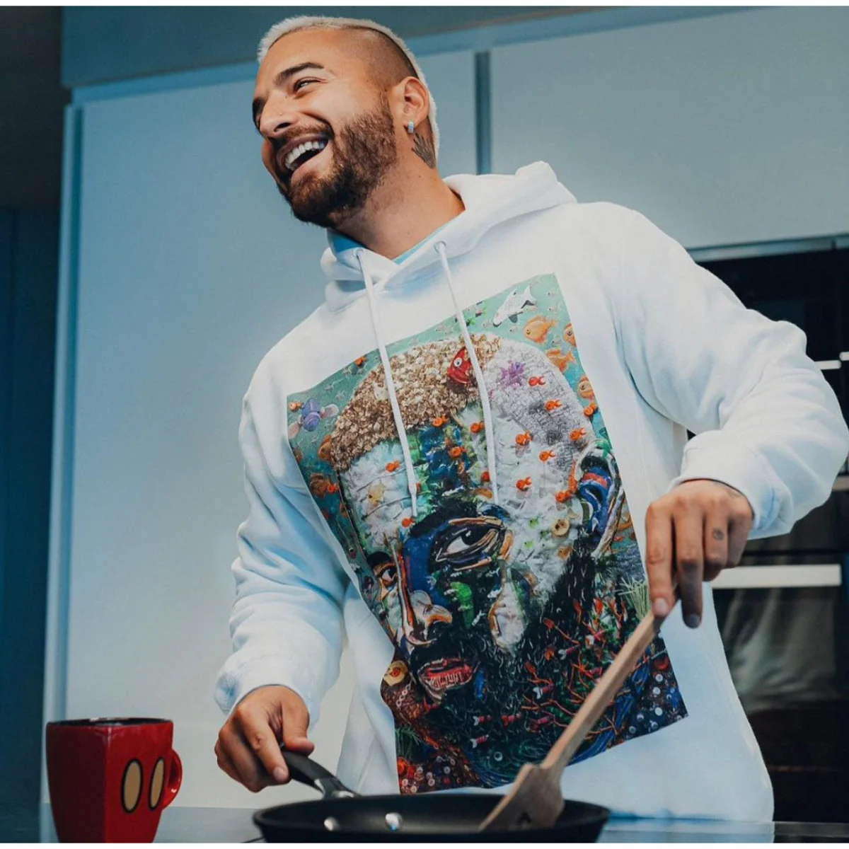 Maluma - #7DJ Portrait White Hoodie - Image 3