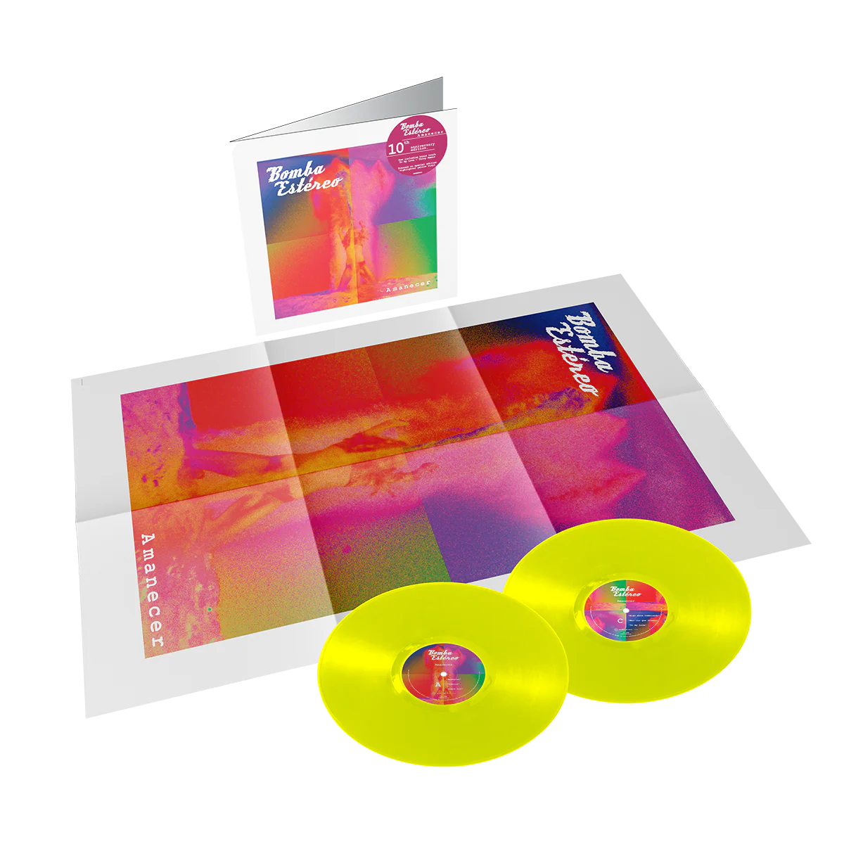 Bomba Estereo - Amanecer 10 Year Anniversary Highlighter Yellow Vinyl 2LP - Image 4