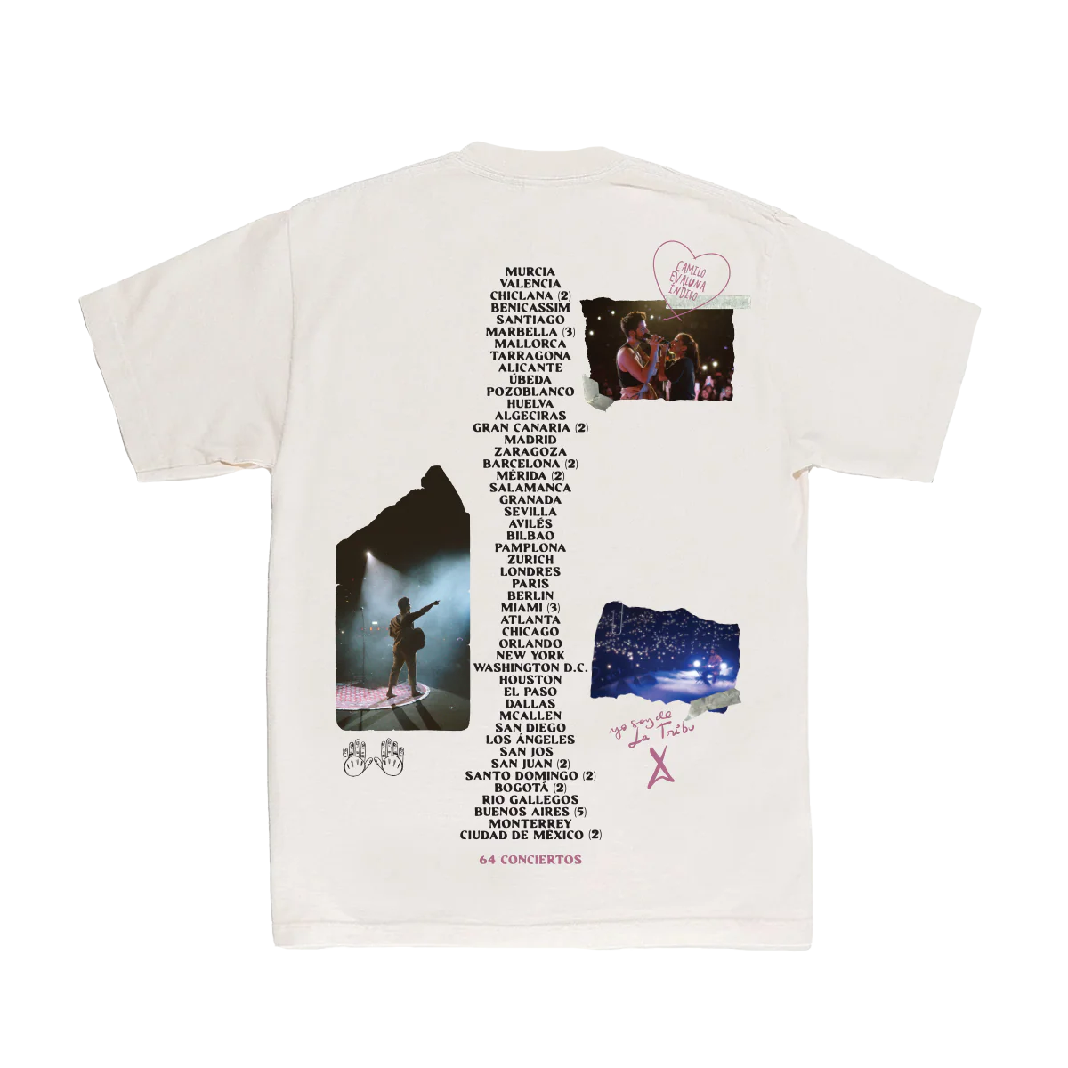 Camilo Mis Manos Tour Recap Crème T-Shirt - Image 2