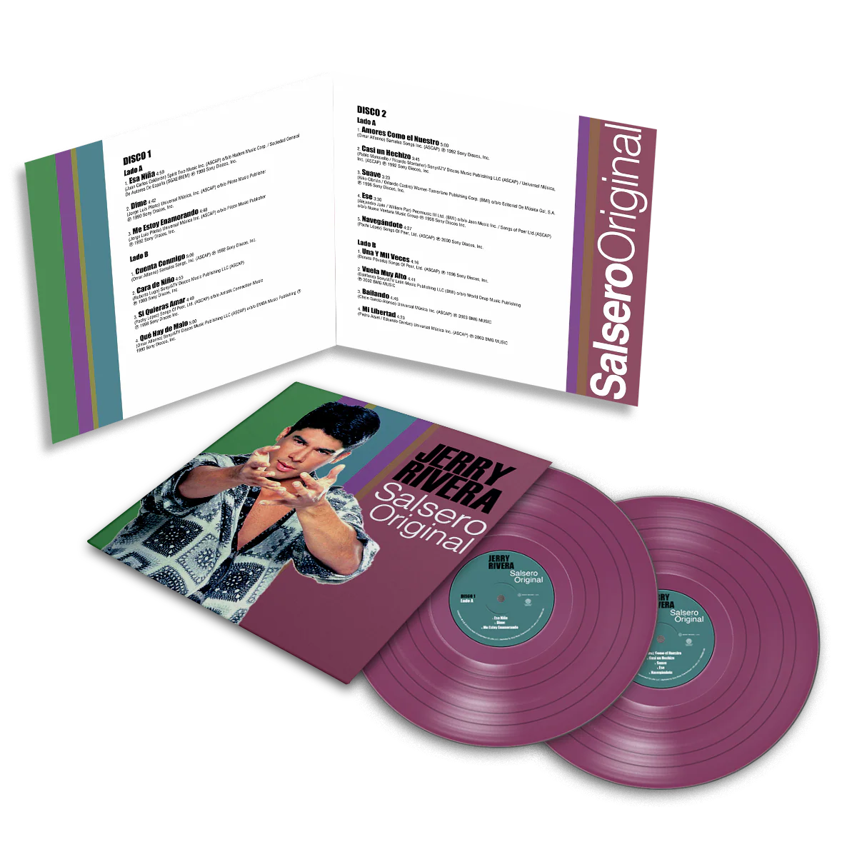 Jerry Rivera - El Bebe…..Salsero Original Orchid Vinyl 2LP - Image 3