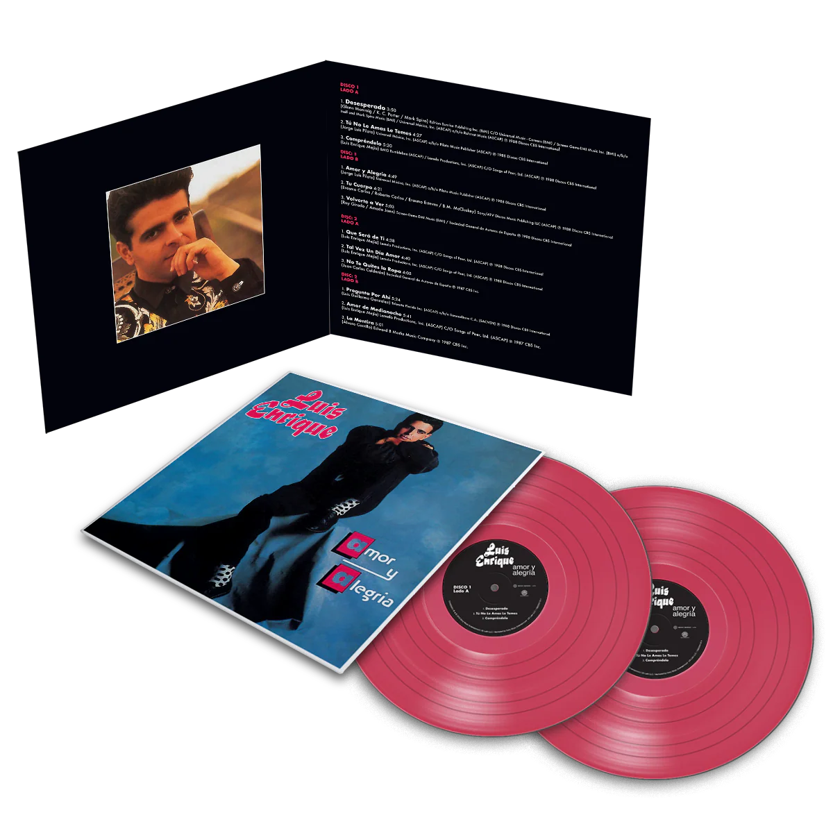 Luis Enrique - Amor Y Alegria Magenta Vinyl 2LP - Image 3