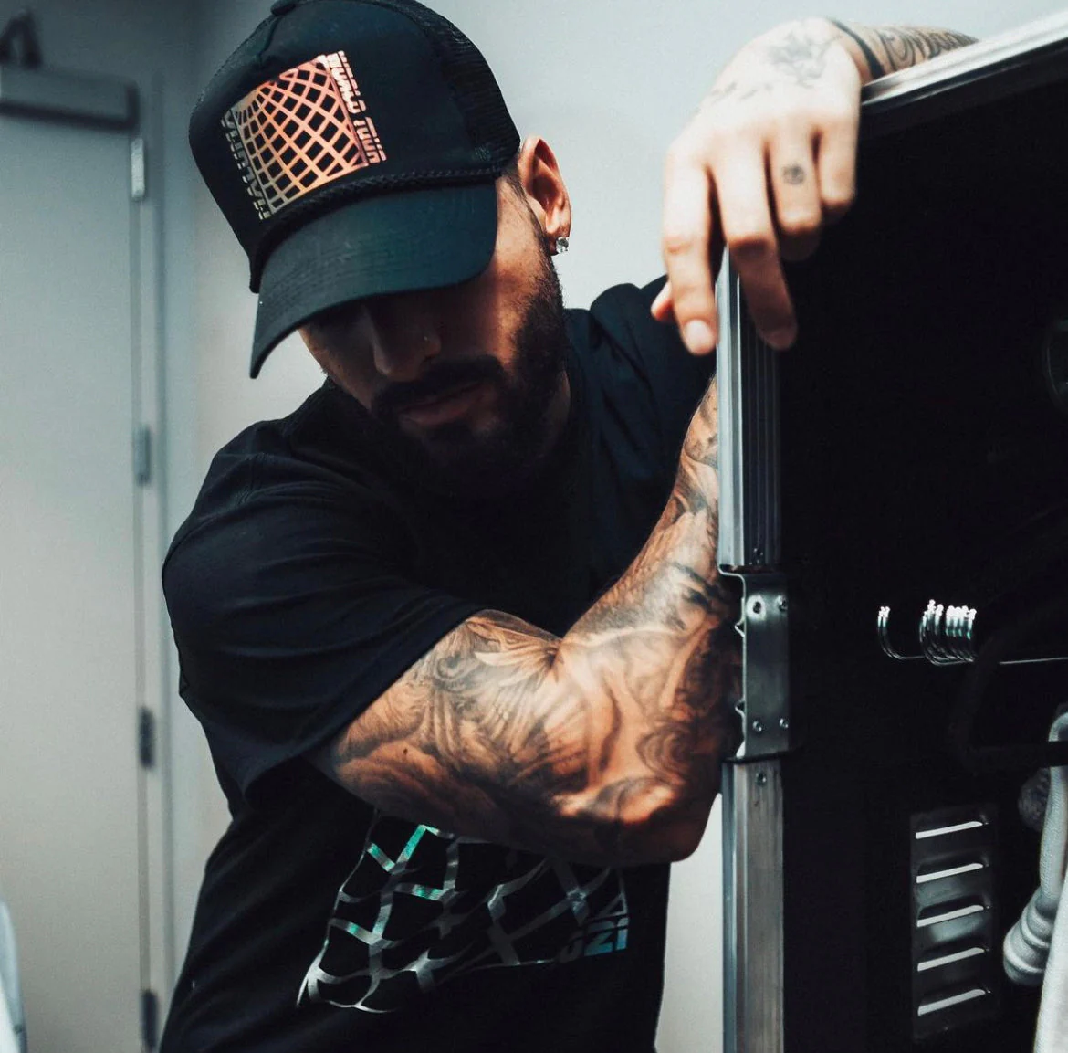 Maluma Iridescent Foil Black Trucker Hat