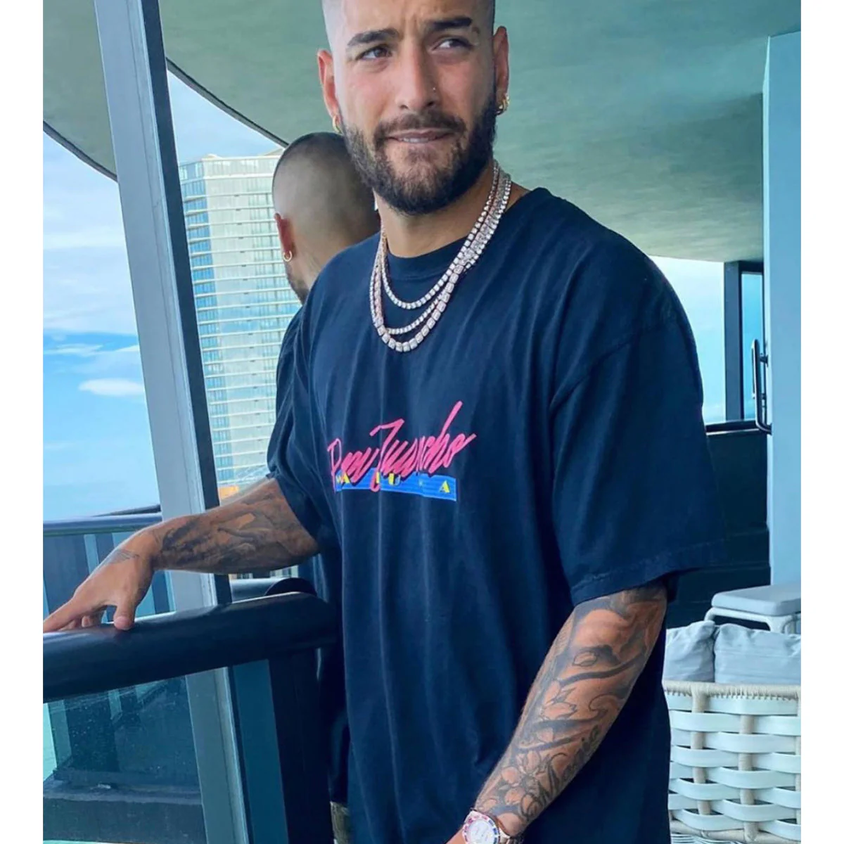 Maluma - Papi Juancho Black Tee - Image 4