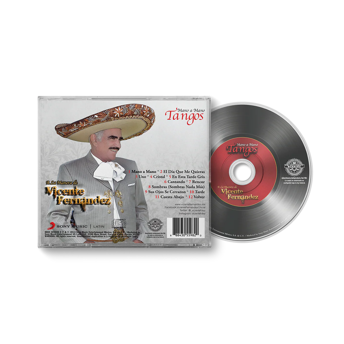 Vicente Fernández - Mano a Mano - Tangos a la Manera de Vicente Fernández CD - Image 2
